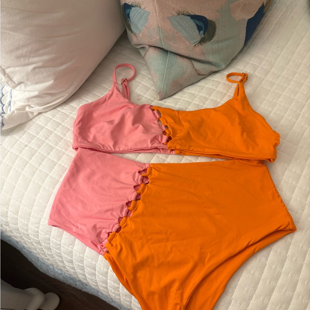 L*Space Pink and Orange Bikini Set